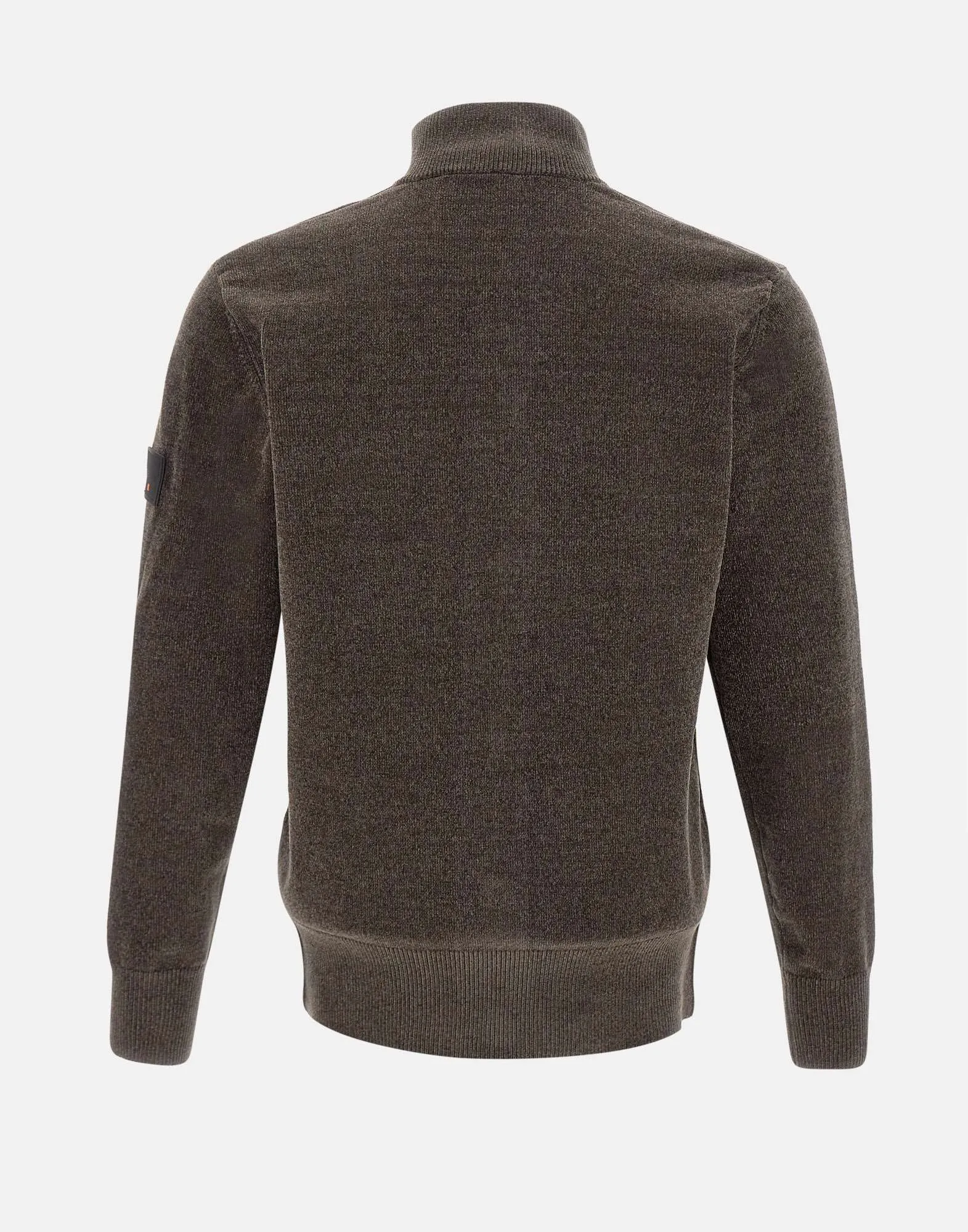 Soft Chocolate Chenille Cardigan for Men