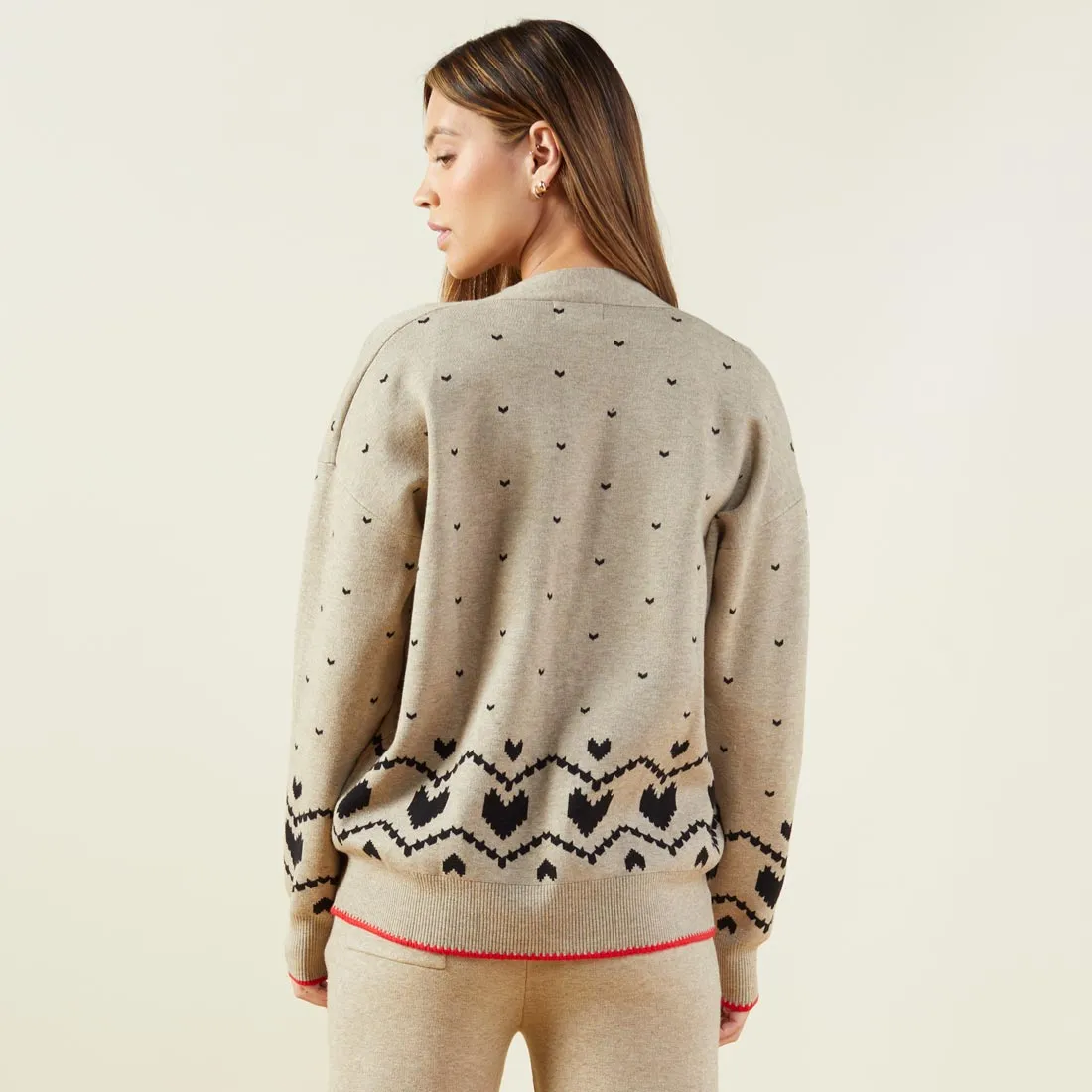 Soft Knit Heart Fair Isle Cardigan