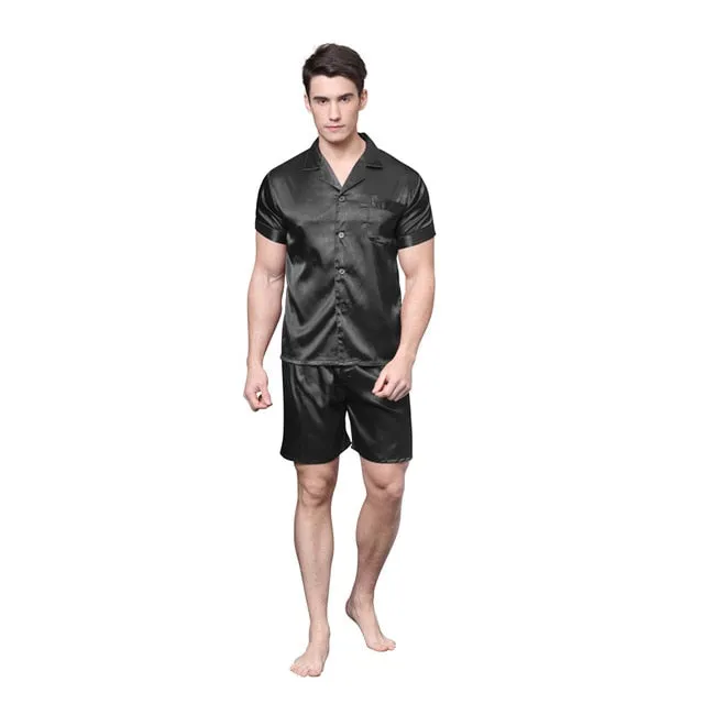 Summer Leisure Men's Elastic Waist Soft Silk Sleepwear