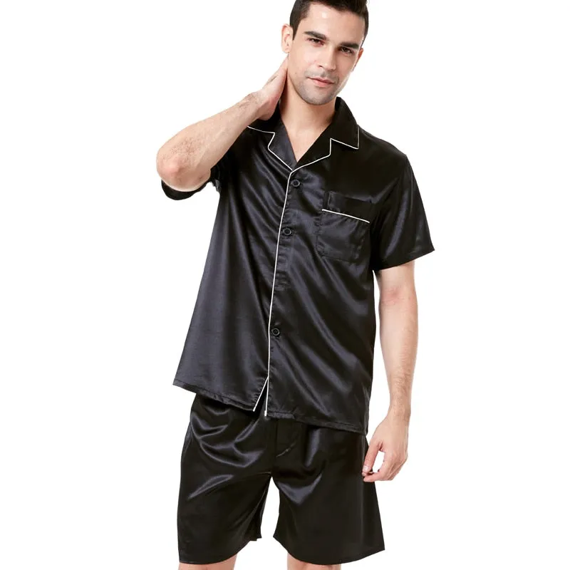 Summer Leisure Men's Elastic Waist Soft Silk Sleepwear