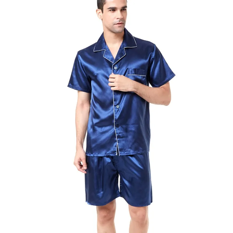 Summer Leisure Men's Elastic Waist Soft Silk Sleepwear