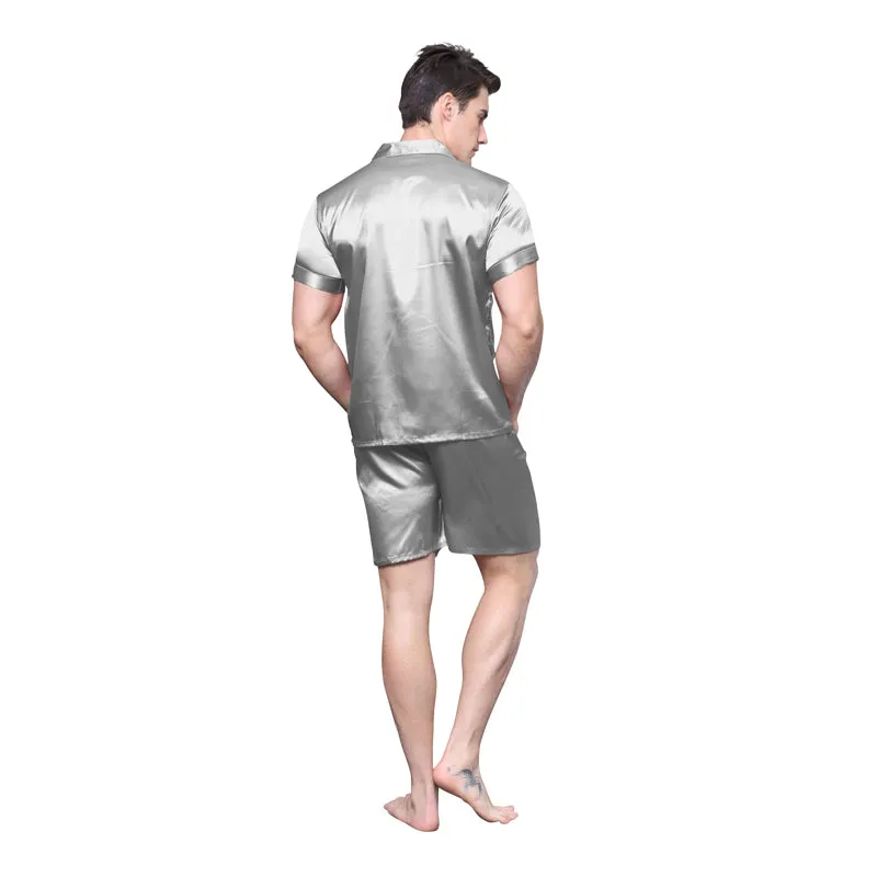 Summer Leisure Men's Elastic Waist Soft Silk Sleepwear