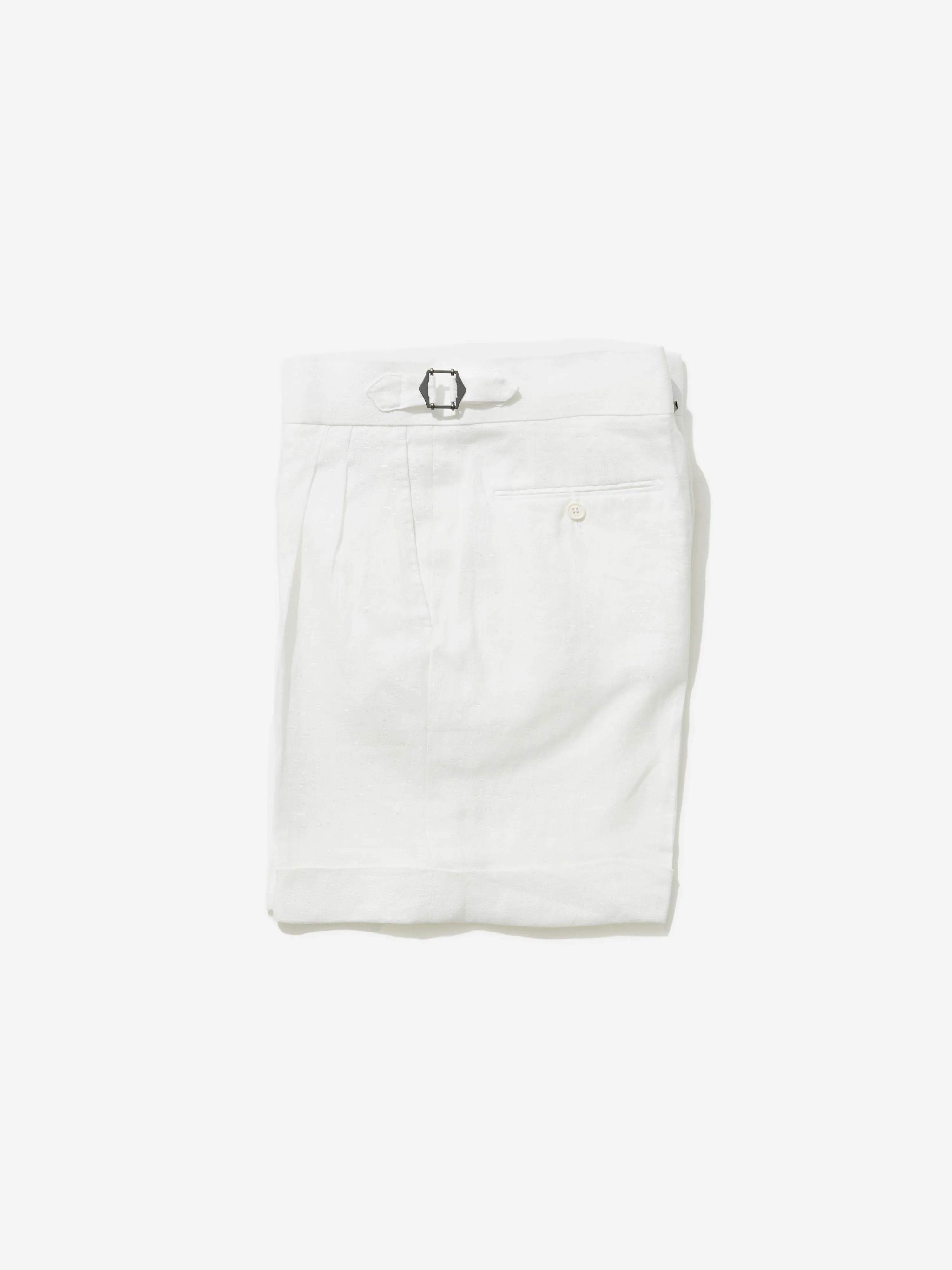 White Linen Gurkha Shorts