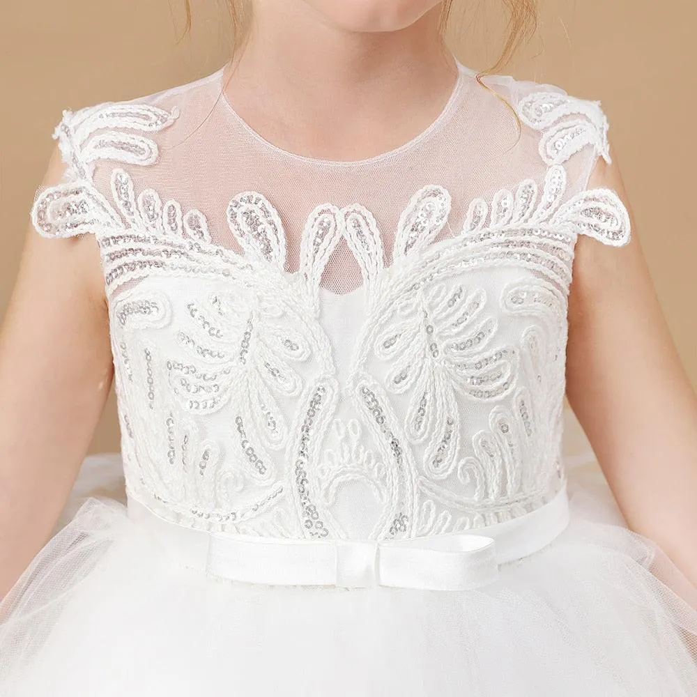 White Party Flower Girl Dress