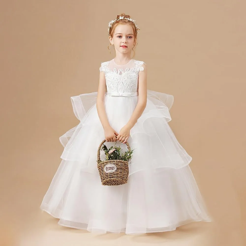 White Party Flower Girl Dress