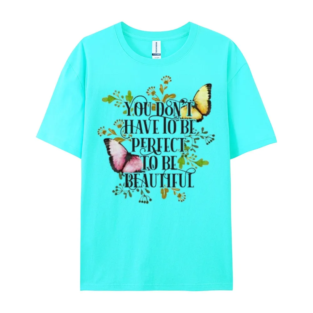 Women Flower And Butterfly Print Graphic T-shirt