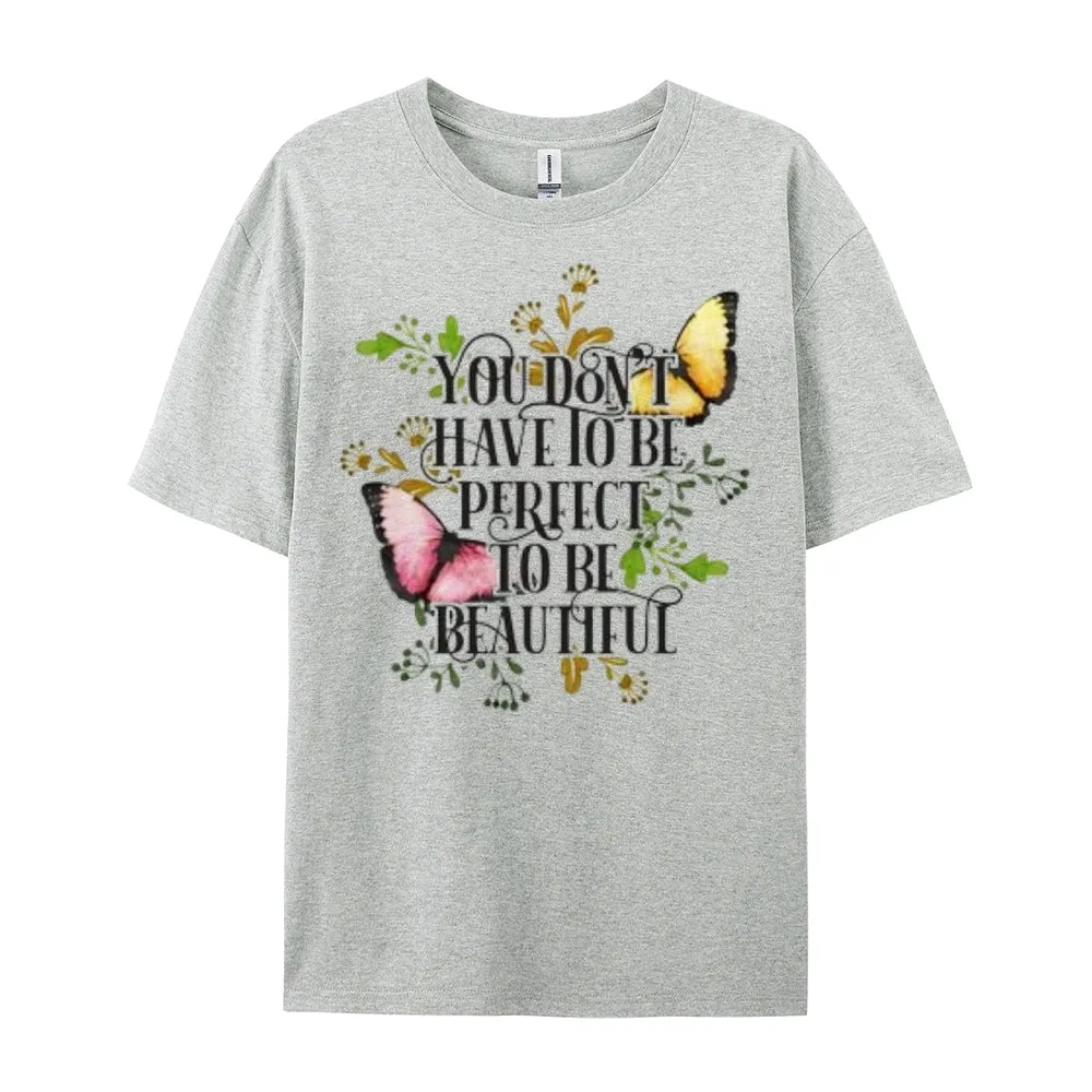 Women Flower And Butterfly Print Graphic T-shirt