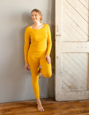 Women's Solid Mustard Yellow Pajamas