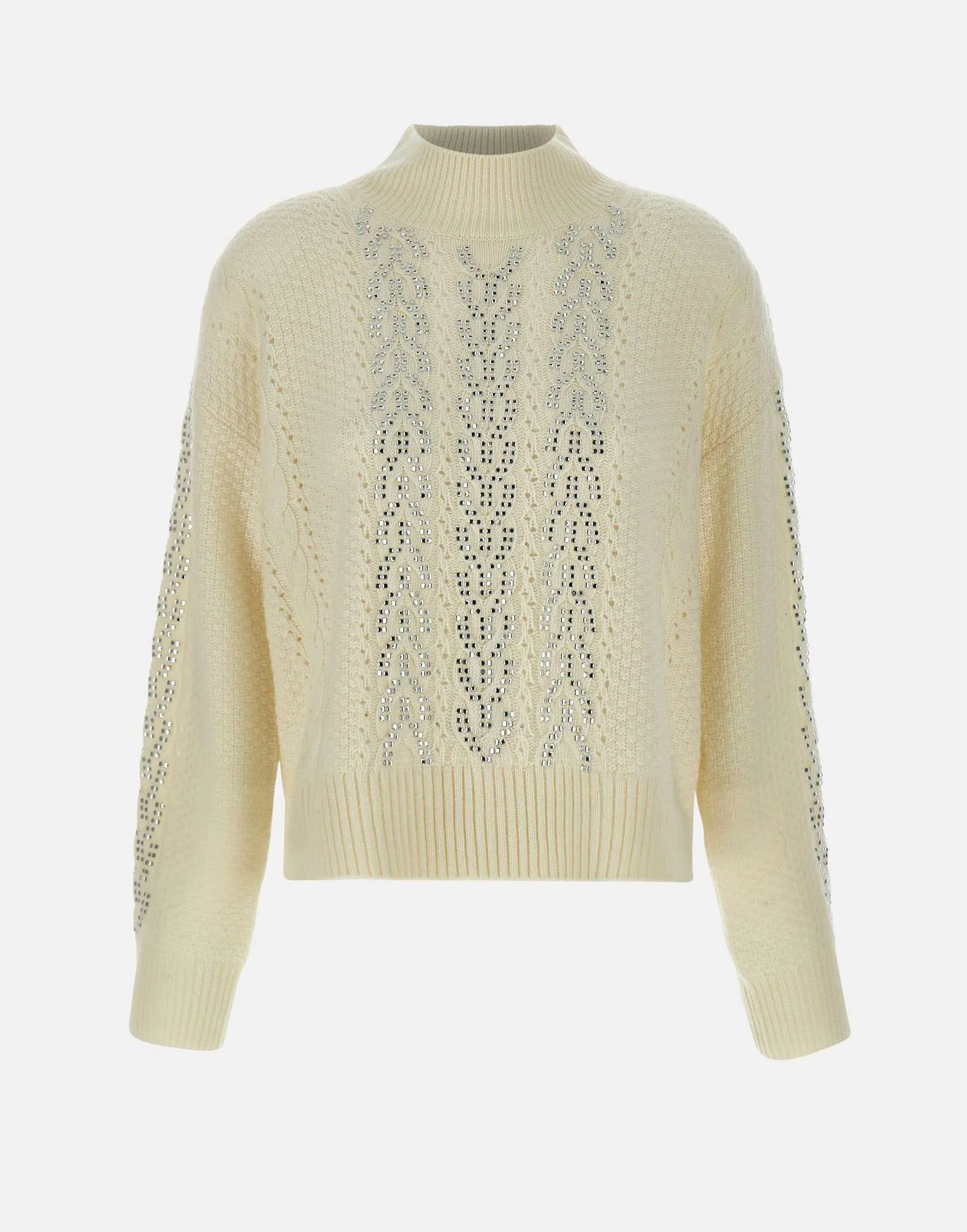 Wool-Blend Funnel Neck Sweater