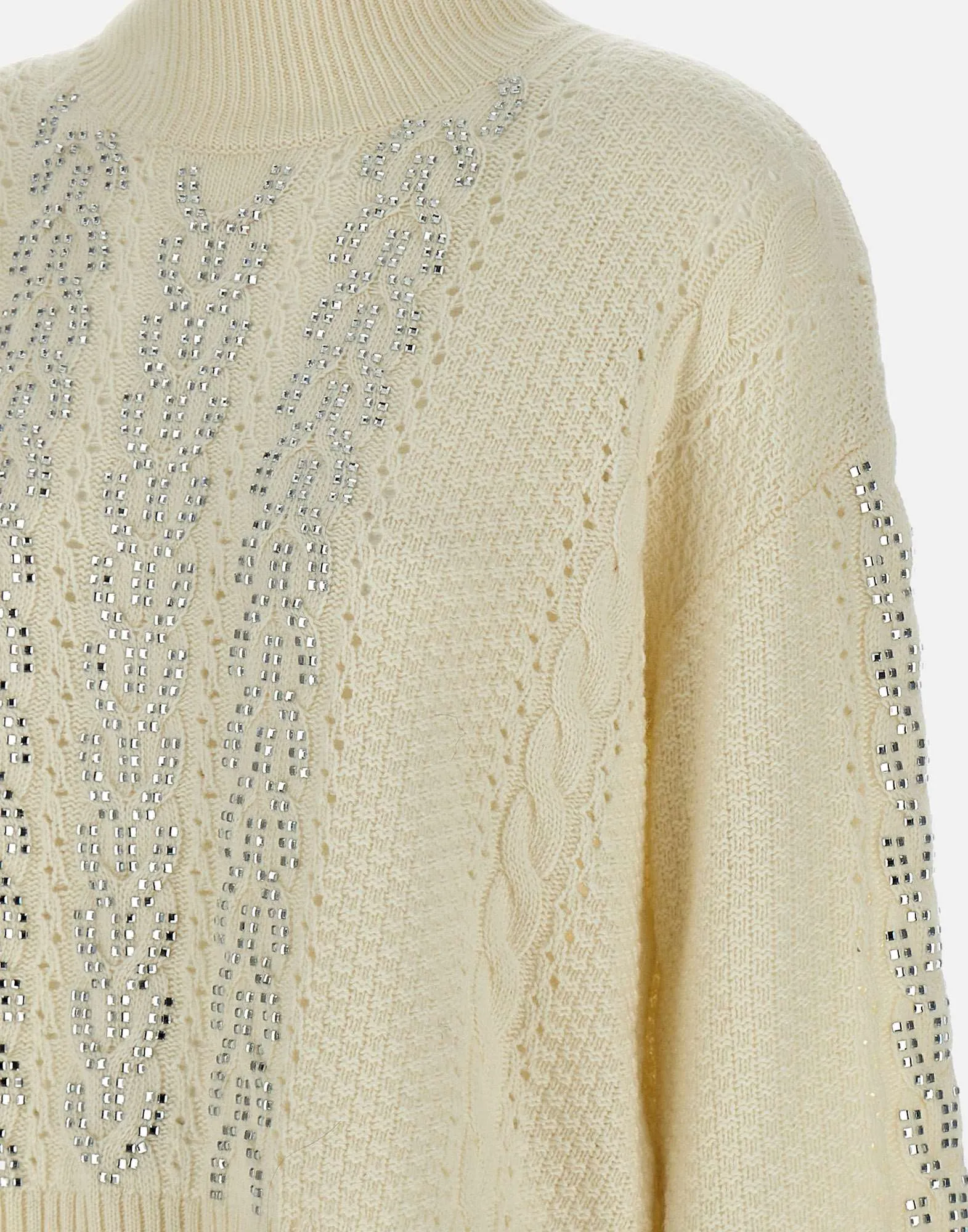 Wool-Blend Funnel Neck Sweater