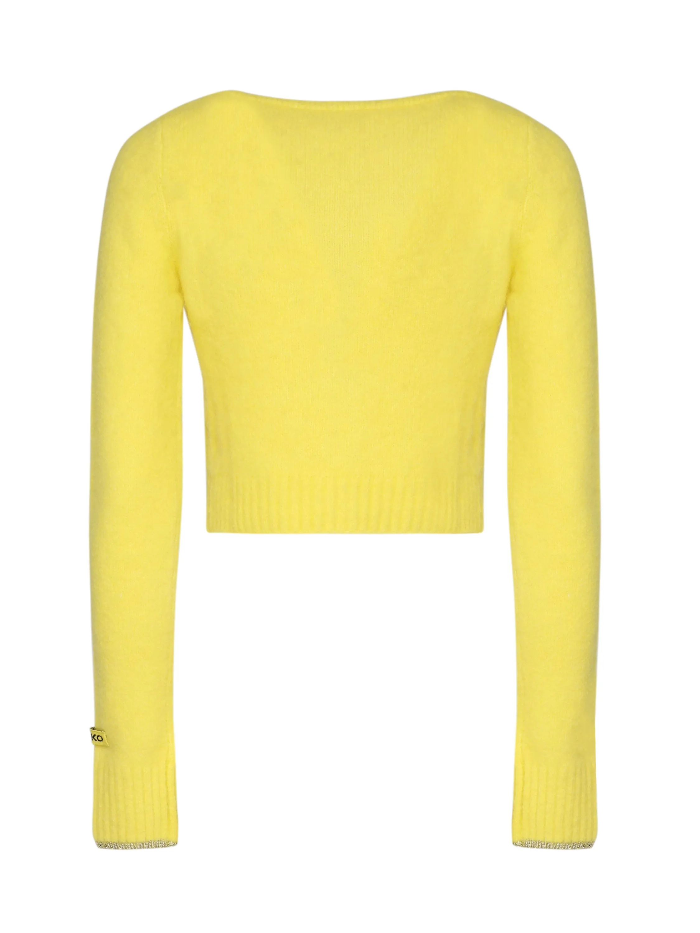 Yellow Cotton Sweater with Round Neckline